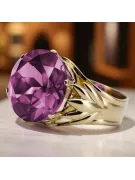 Joyería vintage Anillo Amethyst Oro amarillo de 8 quilates vrc029x-am Art Deco Joyería de la URSS, estilo ruso